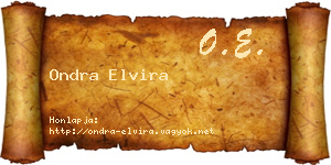 Ondra Elvira névjegykártya